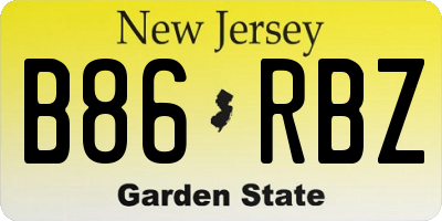 NJ license plate B86RBZ
