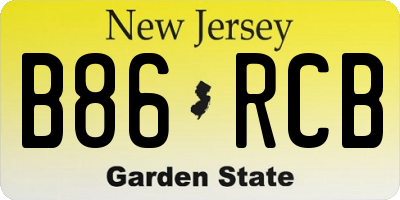 NJ license plate B86RCB