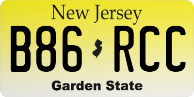 NJ license plate B86RCC