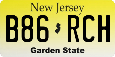 NJ license plate B86RCH