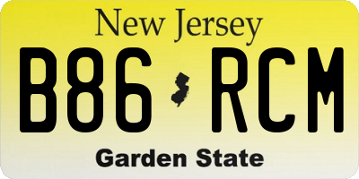 NJ license plate B86RCM