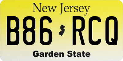 NJ license plate B86RCQ