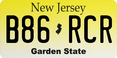 NJ license plate B86RCR