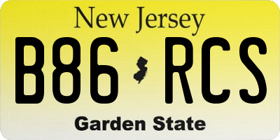 NJ license plate B86RCS