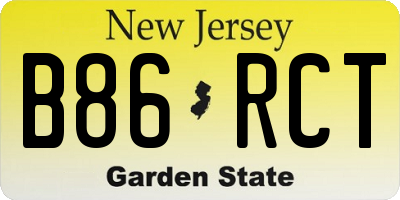 NJ license plate B86RCT