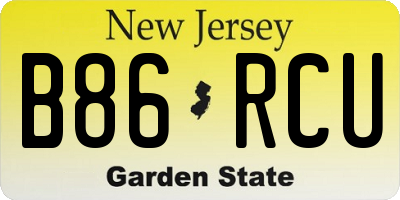 NJ license plate B86RCU