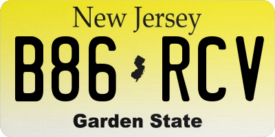 NJ license plate B86RCV