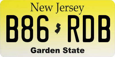 NJ license plate B86RDB