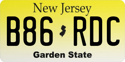 NJ license plate B86RDC