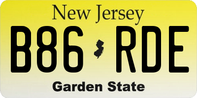 NJ license plate B86RDE