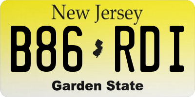 NJ license plate B86RDI