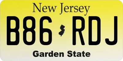 NJ license plate B86RDJ