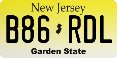 NJ license plate B86RDL