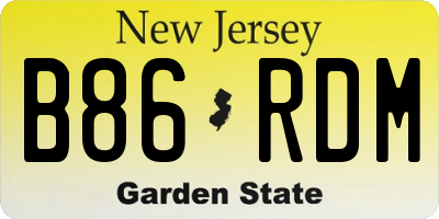 NJ license plate B86RDM