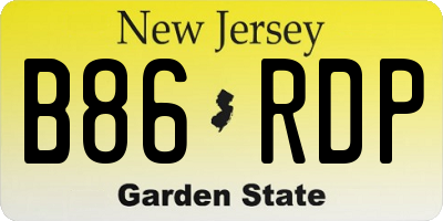 NJ license plate B86RDP