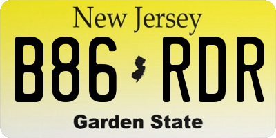NJ license plate B86RDR