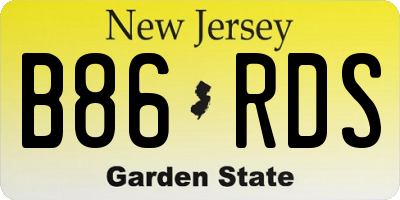 NJ license plate B86RDS