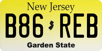 NJ license plate B86REB