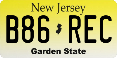 NJ license plate B86REC