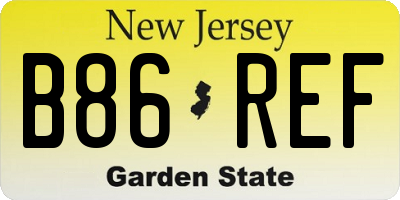 NJ license plate B86REF