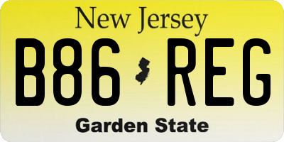 NJ license plate B86REG