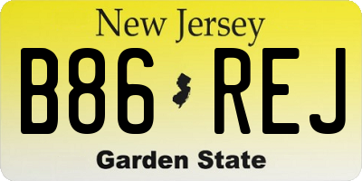 NJ license plate B86REJ