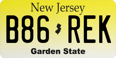 NJ license plate B86REK