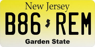 NJ license plate B86REM