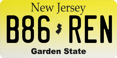 NJ license plate B86REN