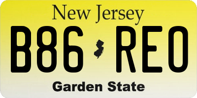 NJ license plate B86REO