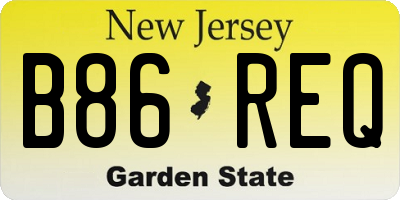 NJ license plate B86REQ