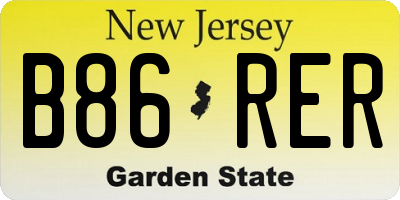 NJ license plate B86RER