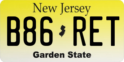 NJ license plate B86RET