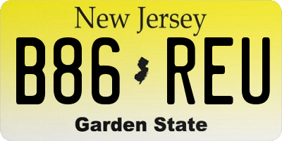 NJ license plate B86REU