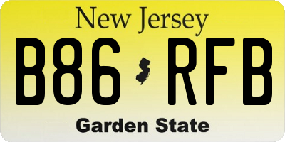 NJ license plate B86RFB