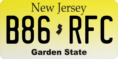 NJ license plate B86RFC
