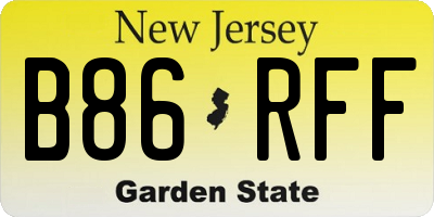 NJ license plate B86RFF