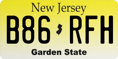NJ license plate B86RFH