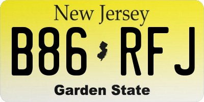 NJ license plate B86RFJ