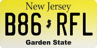 NJ license plate B86RFL