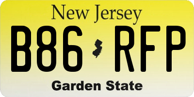 NJ license plate B86RFP
