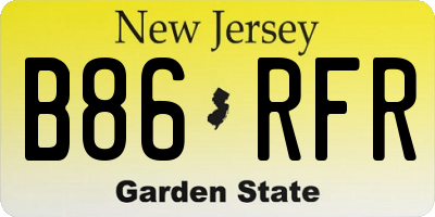 NJ license plate B86RFR