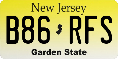 NJ license plate B86RFS