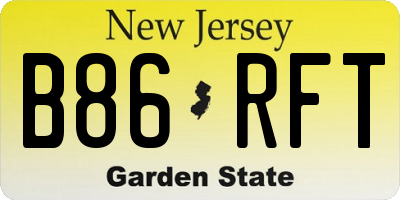 NJ license plate B86RFT