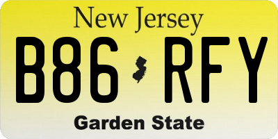 NJ license plate B86RFY