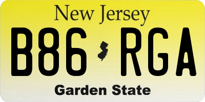 NJ license plate B86RGA