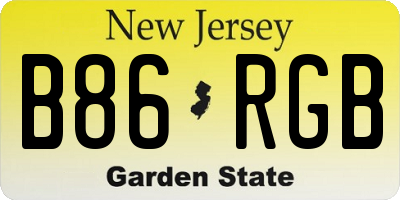 NJ license plate B86RGB
