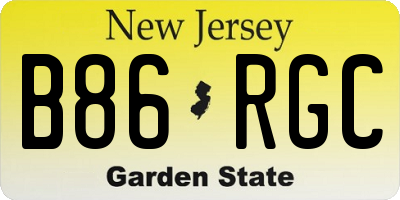NJ license plate B86RGC