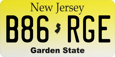 NJ license plate B86RGE