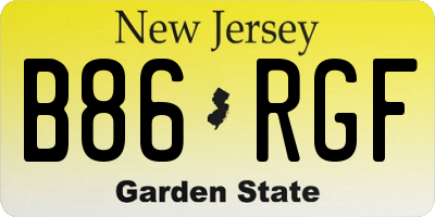 NJ license plate B86RGF